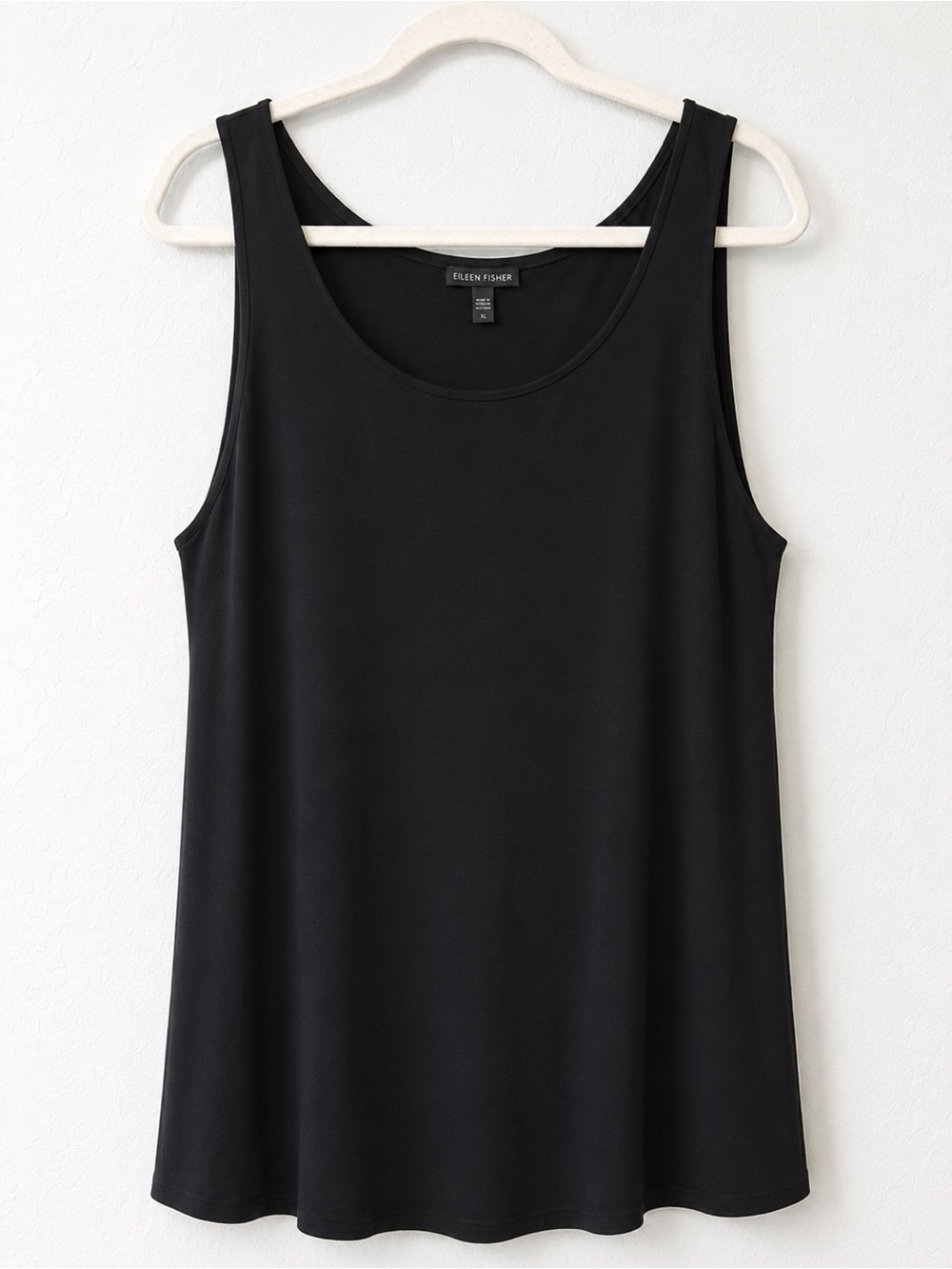Eileen Fisher silk Black Scoop Neck Tank Top